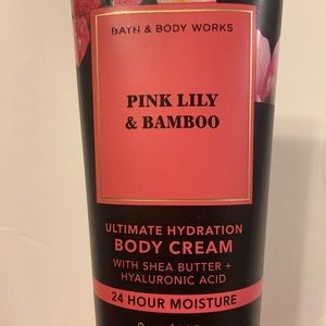 Pink Lilly and bamboo Bath and Bodyworks  body cream